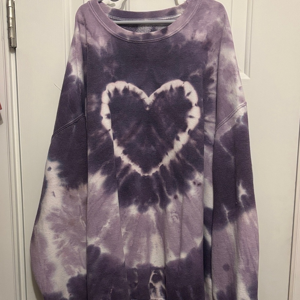 Urban Outfitters Purple Tie-Dye Heart Hoodie